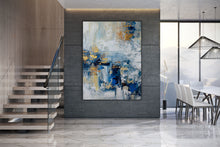 Load image into Gallery viewer, Blue Gold Modern Wall Art,Large Artwork,Abstract Art Canvas BL002
