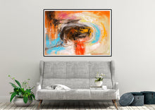 Load image into Gallery viewer, Orange Red Blue Abstract Painting Original Art Bathroom Wall Art Dp031
