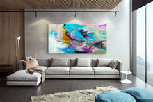 Load image into Gallery viewer, Sky Blue Purple Abstract Painting Texture Modern Wall Art Dp084
