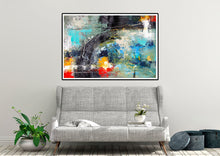 Load image into Gallery viewer, Green Blue Red Dine Room Wall Art Extra Large Wall Art Dp011
