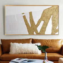 Load image into Gallery viewer, Gold Leaf Painting White Abstract Painting Original Modern Wall Art Dp063
