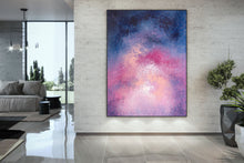 Load image into Gallery viewer, Purple and Navy Blue Abstract Painting Xl Canvas Wall Art Dp026
