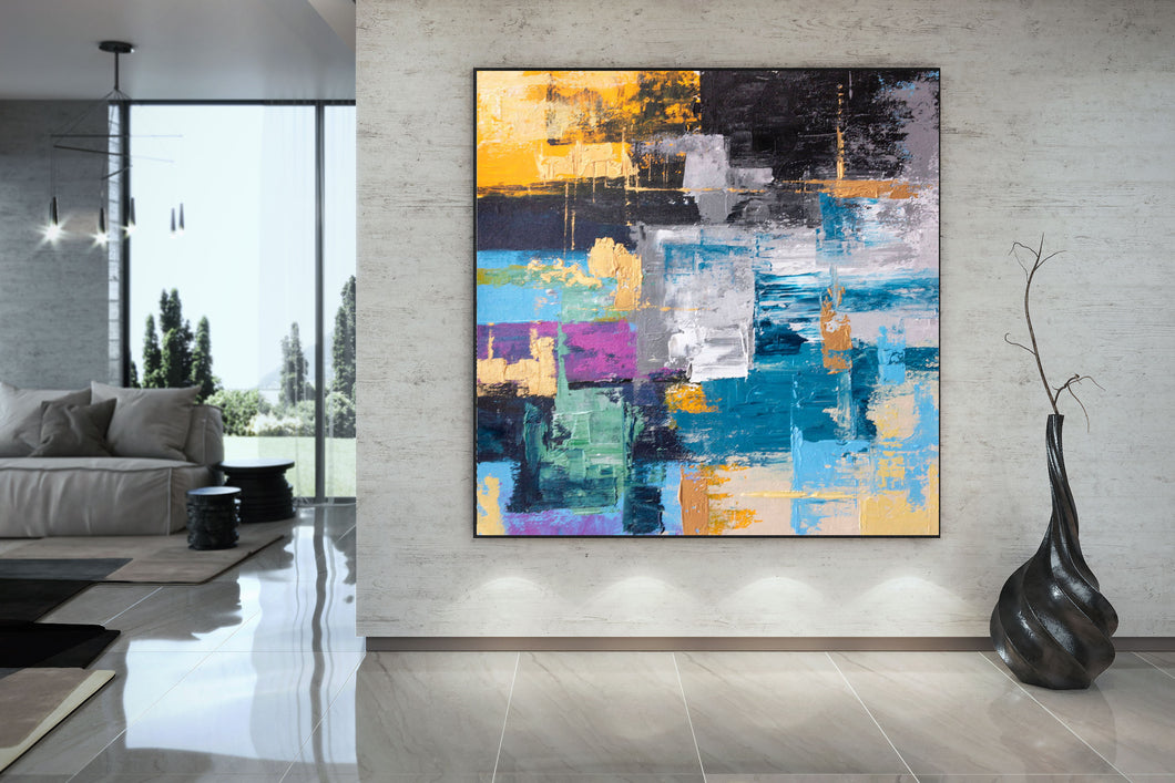 Modern Abstract Huge Wall Art Oil Painting on Canvas Colorful Painting Bp110