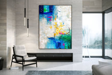 Load image into Gallery viewer, Blue White Gree Abstract Painting Texture Wall Art Large Artwork Dp079
