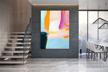 Load image into Gallery viewer, Blue Pink Yellow Abstract Painting Colorful Contemporary Art Painting Kp056
