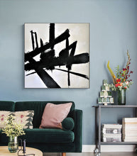 Load image into Gallery viewer, Black And White Canvas Art Abstact Painting for Bedroom Op022
