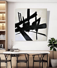 Load image into Gallery viewer, Black And White Canvas Art Abstact Painting for Bedroom Op022
