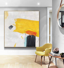 Load image into Gallery viewer, Yellow White Abstract Painting Minimalist Painting On Canvas Np088
