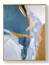 Load image into Gallery viewer, Blue Abstract Art Canvas Minimalist Abstract Painting Bp082
