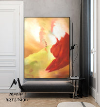 Load image into Gallery viewer, Minimalist Abstract Art Large Red Abstract Painting Pink Painting Np049
