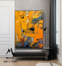 Load image into Gallery viewer, Art for Large Wall Yellow Painting Abstract Art Gp024
