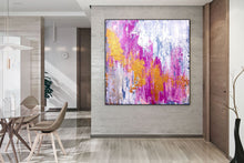 Load image into Gallery viewer, Pink Gold White Abstract Painting Original Large Interior Decor Qp014
