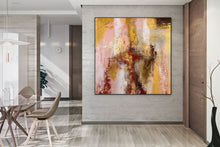 Load image into Gallery viewer, Brown Pink Gold Abstract Original Painting Red Artwork Contemporary Qp023
