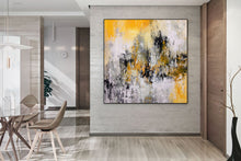 Load image into Gallery viewer, White Yellow Brown Palette Knife Artwork Original Abstract Painting Qp032
