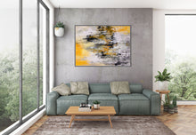 Load image into Gallery viewer, White Yellow Brown Palette Knife Artwork Original Abstract Painting Qp032
