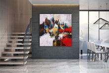 Load image into Gallery viewer, Red Yellow Brown Abstract Painting on Canvas Acrylics Painting Qp033
