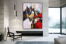 Load image into Gallery viewer, Red Yellow Brown Abstract Painting on Canvas Acrylics Painting Qp033
