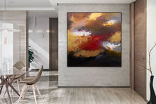 Load image into Gallery viewer, Black Brown Red Abstract Painting Modern Abstract Painting Xl Abstract Painting Fp038
