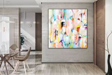 Load image into Gallery viewer, Pink White Abstract Painting on Canvas Colorful Contemporary Painting Fp099
