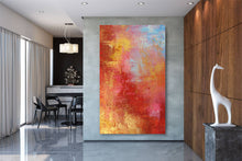 Load image into Gallery viewer, Large Works of Art Red Orange Abstract Painting Oversize Decor Bp056
