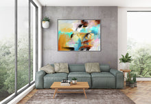 Load image into Gallery viewer, Yellow Blue Pink Abstract Painting Colorful Painting Living Room Qp011
