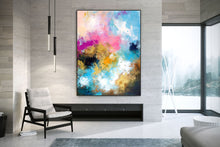 Load image into Gallery viewer, Blue Pink Abstract Painting Artwork Contemporary Art Home Decor Fp041
