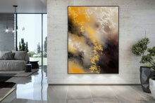 Load image into Gallery viewer, Grey Black Yellow Abstract Painting on Canvas Large Artwork Fp043
