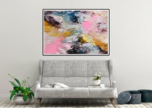 Load image into Gallery viewer, Pink Yellow Blue Abstract Painting Brown Texture Art Painting Fp036
