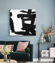 Load image into Gallery viewer, Black and White Painting on Canvas Original Artwork Op034
