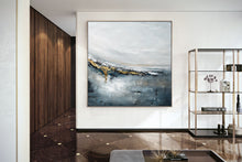 Load image into Gallery viewer, Gray and Gold Abstract Painting Bedroom Wall Art Np025
