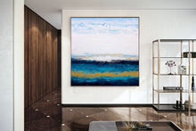 Load image into Gallery viewer, Blue White Gold Acrylic Painting On Canvas Original Abstract Painting Kp066
