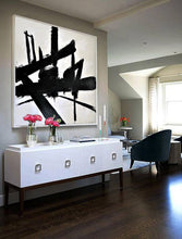 Load image into Gallery viewer, Black And White Canvas Art Abstact Painting for Bedroom Op022
