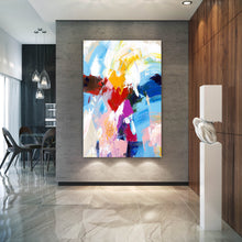 Load image into Gallery viewer, Red Blue Yellow Abstract Paintings Colorful Contemporary Art Fp075
