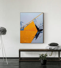 Load image into Gallery viewer, Yellow Painting Black and White Abstract Oil Painting Decor Qp079
