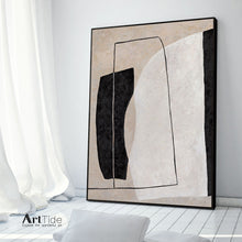 Load image into Gallery viewer, Black White Beige Modern Wall Decor Contemporary Painting Qp098
