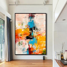 Load image into Gallery viewer, Oversized Canvas Paintings Yellow Pink Blue Abstract Painting Gp067
