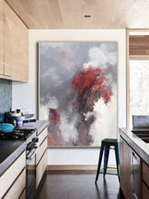 Load image into Gallery viewer, Red Grey Abstract Painting Cloud Wall Canvas Painting Handmade Artwork Dp110
