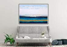 Load image into Gallery viewer, Blue White Gold Acrylic Painting On Canvas Original Abstract Painting Kp066
