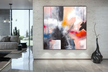 Load image into Gallery viewer, Pink Beige Red Abstract Painting on Canvas Original Oversize Painting Kp067
