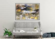 Load image into Gallery viewer, Gold White Brown Abstract Painting Large Office Art Fp064
