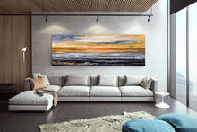 Load image into Gallery viewer, Blue Yellow Sea Palette Knife Painting Original Abstract Painting Fp077
