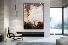 Load image into Gallery viewer, Brown And White Abstract Canvas Art Abstract Original Painting Qp025
