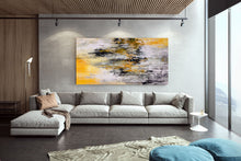 Load image into Gallery viewer, White Yellow Brown Palette Knife Artwork Original Abstract Painting Qp032
