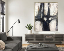 Load image into Gallery viewer, Rich Texture Painting Black and White Fine Art Oversized Canvas Artwork Kp048
