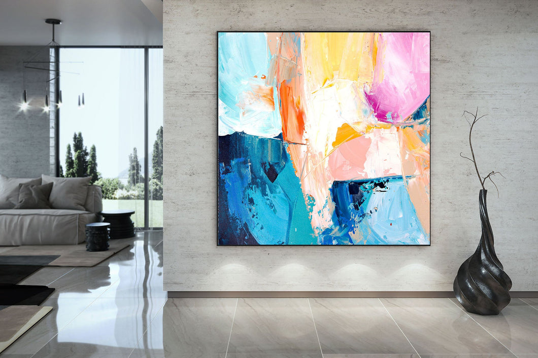 Colorful Wall Art on Canvas Original Abstract Paintings Contemporary Art Fp010