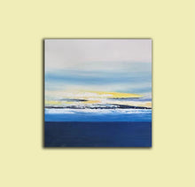 Load image into Gallery viewer, Blue White Yellow Landscape Painting on Canvas Contemporary Wall Art Yp017
