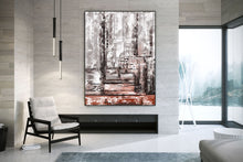 Load image into Gallery viewer, Gray Red Palette Knife Artwork Original Abstract Painting Fp051
