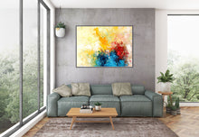 Load image into Gallery viewer, Blue Yellow Abstract Original Painting Contemporary Art Qp040
