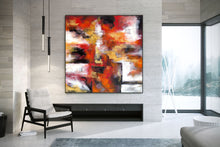 Load image into Gallery viewer, Red White Brown Abstract Original Painting On Canvas Large Artwork Qp035
