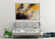 Load image into Gallery viewer, Grey Black Yellow Abstract Painting on Canvas Large Artwork Fp043
